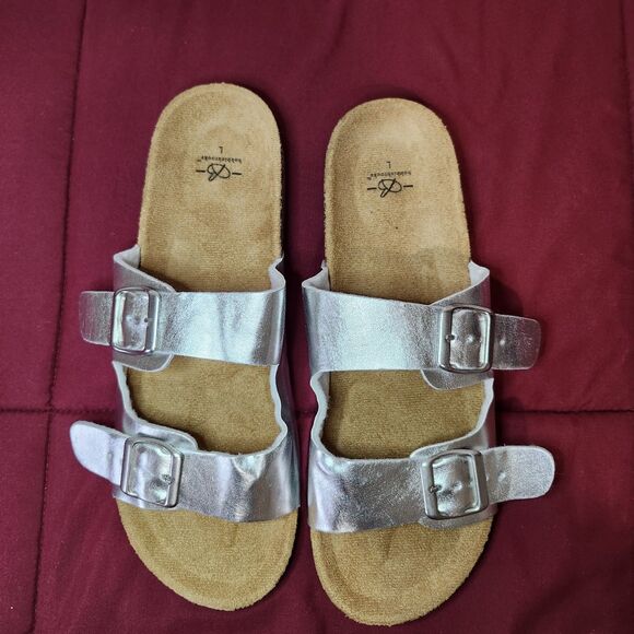 Bobbie Brooks Metallic Double Strap Cork Sandals (Size L) - Picture 3 of 10